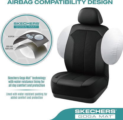 Skechers Car Seat Covers,GOGA Mat Oxford Cloth Seat Covers,Waterproof Car Seat Covers Front Seats,Automotive Universal Fit Seat Cover for Most Cars, Suvs, Trucks,Black - Image 4