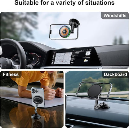 ZBF Magnetic Car Phone Holder, 15W for MagSafe Car Mount Charger(Fast Wireless Charging,Vacuum) 360°Adjustable Car Mount for Women Men iPhone 17-12 - Image 6