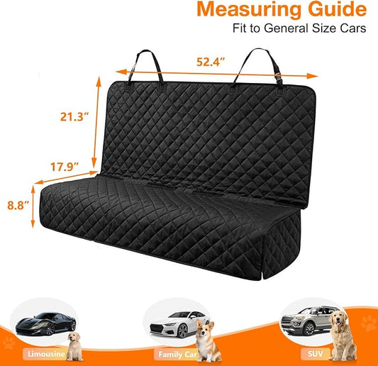 Waterproof Scratchproof Pet Bench Seat Covers for Cars, SUVs | Nonslip Durable Back Seat Cover for Dogs, 600D Oxford Fabric, Side Flaps, Full Bench, Easy Install, Machine Washable - Image 2