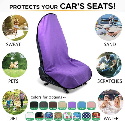 Waterproof Sweating Car Seat Cover for Post Gym Workout, Running, Swimming, Beach and Hiking, Universal Fit Non-Slip Bucket Seat Protector for Cars SUV Trucks, Machine Washable (Purple) - Image 7