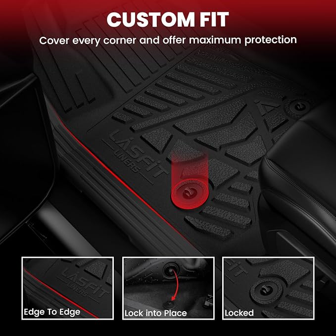 LASFIT Floor Mats for Ford F150 2015–2026 SuperCab Carpet Floor Bucket Seat | Custom Fit F150 Super Cab TPE Floor Liners All Weather Protector, Full Caverage Professional Protection Waterproof Easy Clean - Image 3