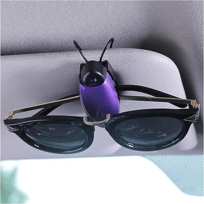 Kewucn 2 PCS Car Sunglasses Holders, Eyeglasses Glasses Hanger Clip for Car Sun Visor, Sunglasses Mount Ticket Card Clip, Universal Auto Visor Accessories for Different Size Eyeglasses (Purple) by Kewucn