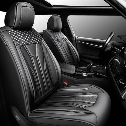 Fit Titan Car Seat Covers Premium Leather for Nissan Titan 2009-2023 2024. Waterproof， Breathable, Scratch-Resistant & All-Weather Seat Cushion Protector（2 Front Seats,All Black by Unknown