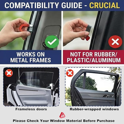 XCBYT Magnetic Car Window Shades for Rear Windows, 100% Blackout Privacy | 2-Pack Heat & UV protection for camping, baby sleep, work break, road trip. Fits steel frames only, measure size before buy - Image 5