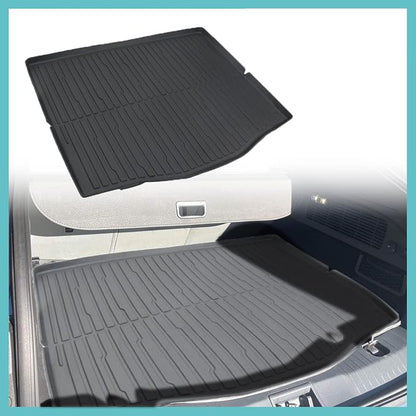AOSKonology Mustang Mach-E All Weather Trunk Mat, 3D Cargo Liner Rear Floor Mat (2021-2023, Foldable, Rubber, Custom Fit) by BestEvMod