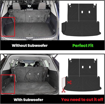 LASFIT Cargo Mat for Toyota Grand Highlander 2024-2026 with Backrest Mat | Not for Highlander, Fits Gas& Hybrid Models, Fits 7 & 8 Seats, Rear Cargo Area, All Weather TPE, Easy to Wash - Image 2