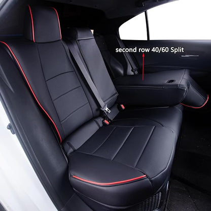 HKZ Customized Special seat Cover for Toyota Corolla (Black with Red Trim, 2020-2022 Corolla L LE (Non-Hybrid)) - Image 4