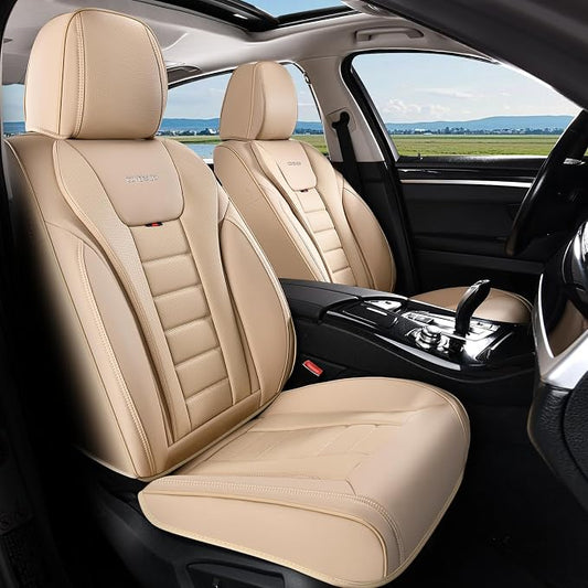 Coverado Car Seat Covers, Front Covers for Cars, Car Seat Cover Front Seats, Automotive Seat Cover, Waterproof, Leather Car Seat Cushion, Universal Interior Covers Seat Protectors for Most Cars by COVERADOAUTO