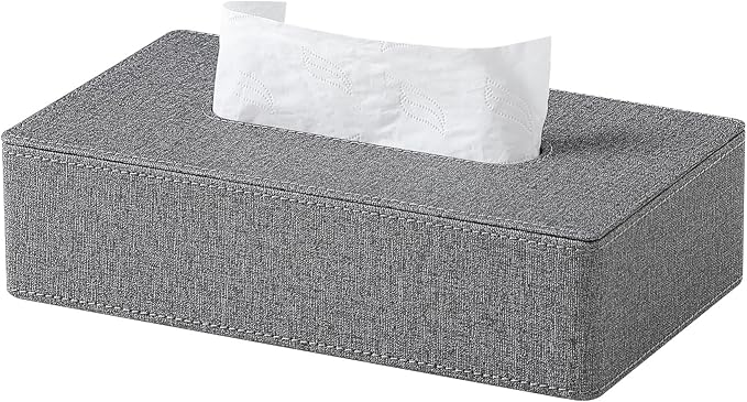 Rectangle Tissue Box Cover with Magnetic Closure, Inner Height 2.2" | 2 Different Sizes, PU Leather Tissue Box Cover, Decorative Rectangular Tissue Holder for Bathroom Nightstand Car Office by JLAMBOM