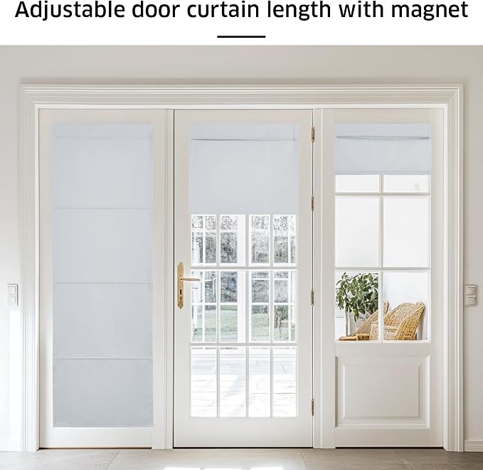 NICETOWN Greyish White Blackout Door Blinds for Windows Blinds Temporary Shades - Image 3