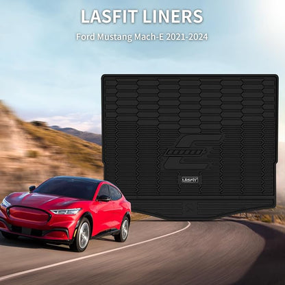 LASFIT Cargo Mat for Ford Mustang Mach-E 2021 2022 2023 2024 2025 2026 | Custom Fit Trunk Base Upper Position Liner All Weather Protector TPE One-Piece Design Easy Installation & Clean, 1pc Black - Image 6