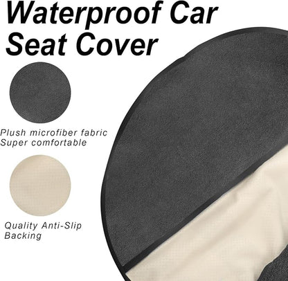 Sweat Towel Car Seat Cover Protector Front Seats for Gym Workout, Running, Swimming, Beach and Hiking, Waterproof Universal Seat Cover for Car, Trucks, Van & SUV (2, Pure Grey, Front) - Image 4