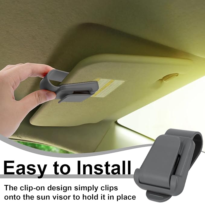 BFXM 2Pcs Sunglass Holder for Car Visor | Sunglasses Visor Clip for Car, Trucks, SUVs (Gray) - Image 5
