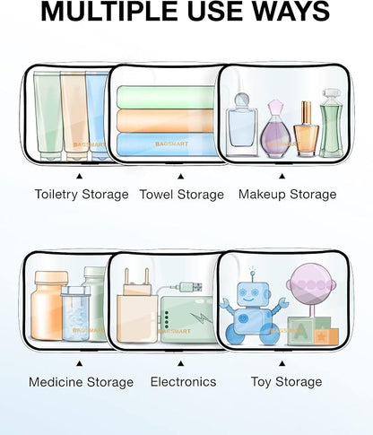 BAGSMART Clear Toiletry Bag 3-Pack TSA Approved Water-Repellent, Black | Carry on Travel Accessories Bag, Airport Airline Quart Size Bags for Women Men, Makeup Cosmetic Bag - Image 5