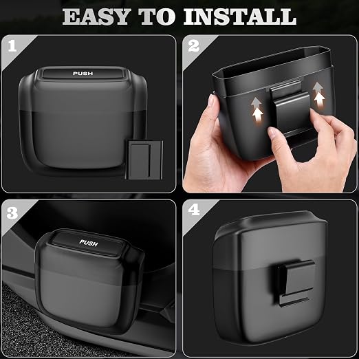 2 Pack Car Trash Can with Lid, Built-in Storage Garbage Bag, Black | Leakproof Car Door Trash Can with Hook, 60pcs Trash Bags, Mini Automotive Garbage Bin for Vehicle, Office, Home - Image 6