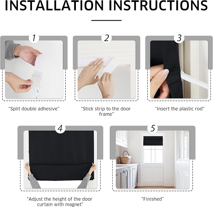 NICETOWN Blackout Blinds for Windows Cordless Temporary Shades Blinds | No Drill Mini Blinds Black Out Blinds for Window of Bedroom,Bathroom,Kitchen Office (Black, 24 x 72 inch Long, 1 Panel) - Image 2