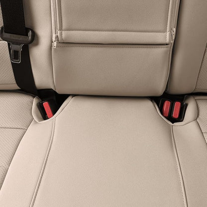 EKR Rav4 Seat Covers Custom Fit for Toyota Rav4 2016 2017 2018(Hybrid) LE,SE,XLE,Limited, Leather Car Seat Cover Full Set for SUV,Faux Leather(Beige) - Image 3