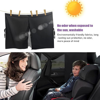 2 PCS Car Window Shade, Double Layer Mesh Privacy Sunshade for Auto Side Window, Magnetic Breathable Curtain for Baby & Kids Blocks Sun & Heat, Universal Car Accessories - Image 6