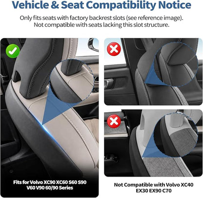 2 Packs Upgraded Foldable Car Seat Headrest Hidden Hooks for Volvo | for Volvo XC90 XC60 S90 S60 V90 V60 60/90 Series Accessories, Storage Organizer for Purse Bag Toy Bottle (Black) - Image 2