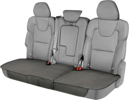 Motor Trend Rear Seat Protector for Cars, SUVs & Trucks – Nappa Leather Bench Cover Protector - Car Seat Cover for Kids, Pets & Baby - Durable Back Seat Protector, Gray Universal Fit Bottom Coverage by MotorTrend
