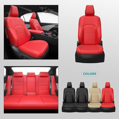 Custom Fit Seat Covers for Toyota Camry 2025 2026 Hybrid, Red | Only Fit for Camry LE/SE 2025-2026, Full Coverage, Faux Leather, Protective, Scratch-resistant, Easy-clean - Image 8