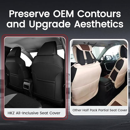 HKZ Corolla Seat Covers Custom Fit for Toyota Corolla 2020 2021 2022 Hybird LE & 2023 2024 2025 2026 Hybrid XLE Leather Car Seat Cover, 5 Seats Full Set (Black) - Image 7