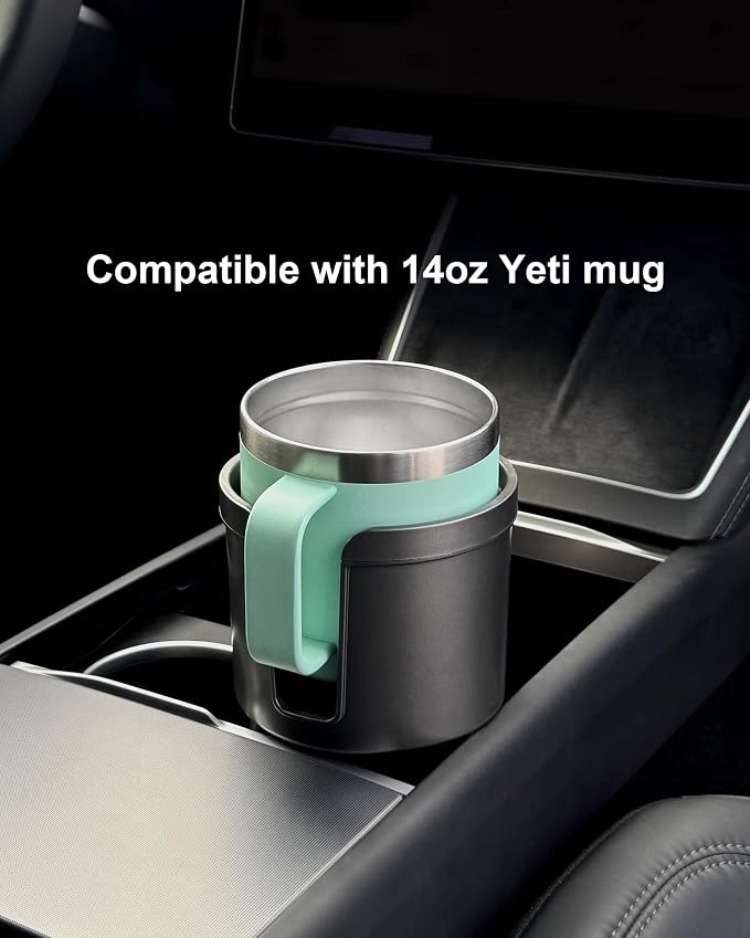 SEVEN SPARTA Car Cup Holder Expander for 32-46oz Large Bottles & Tumblers | Larger Version Fits Yeti 46oz, Hydro Flask & Nalgene, Upgraded Adjustable Offset Base, Fits 3.5"-4" Bottles, Mugs & Tumblers - Image 2