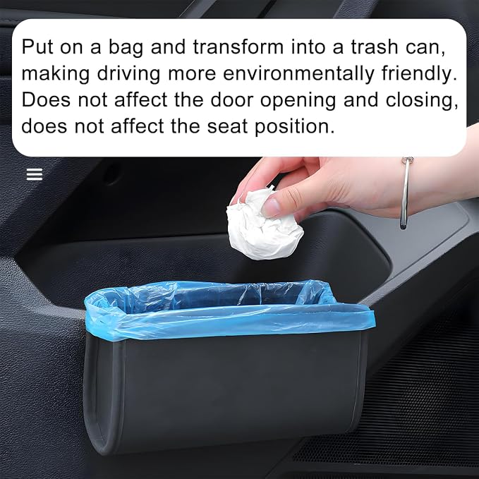 Car Seat Side Storage Pocket, Leather Hanging Foldable Multifunctional Vehicle Front Door Back Organizer Box, Waterproof Auto Interior Organizing Container, Universal fit(Beige) - Image 5
