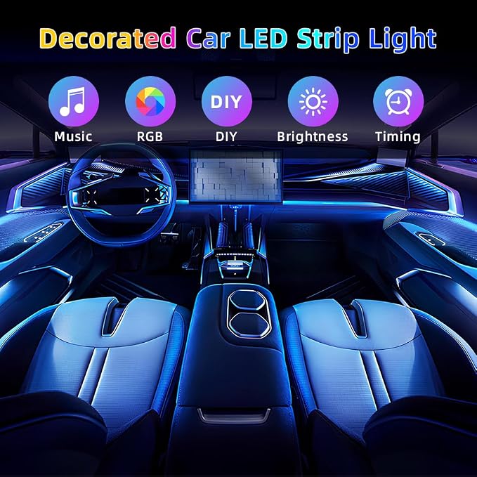 Acrylic Interior Car LED Strip Light, Dreamcolor 14-in-1 RGB Ambient Lighting with APP, 16 Million Colors 175in 600LED Music Sync Lights for Night Driving, Home, Camping & Gift Decor - Image 2