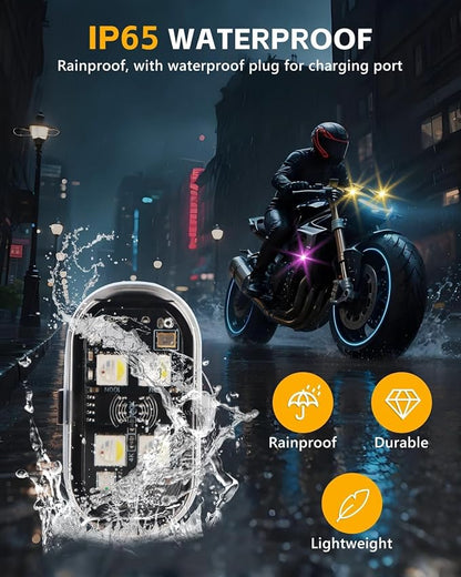 8PCS Flashlight, 8 Colors Waterproof Flashights, Type-C Rechargeable LED Warning Light for Motorcycle Bike Drone Aircraft Car New Year - Image 5