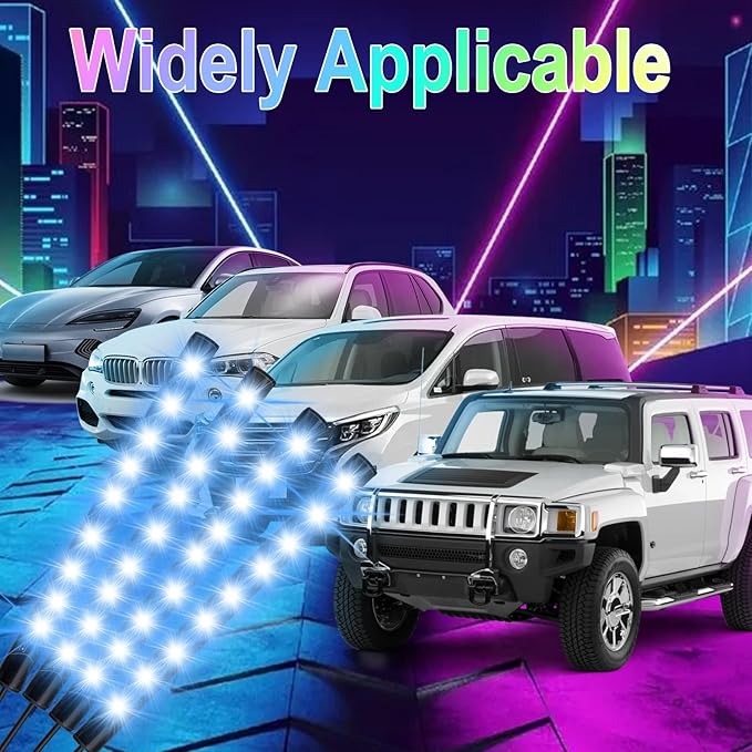 BFXM Car Interior Lights, 2 Set LED Lights Strip with USB Adapter | LED Lights for Car, Car Ambient Lighting, App & Remote Control Music Sync Color Change Lights for Truck Car Decor - Image 5