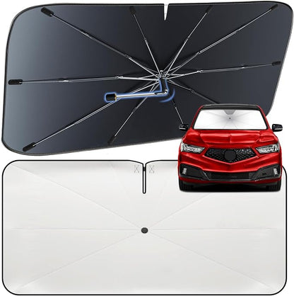 Windshield Sun Shade Umbrella for Acura MDX 2014-2020 – Nano-Coated Heat-Reflective Front Window Shade, Umbrella Sunshade Cover Blocks Heat, Protects Interior, Vehicle-Specific Precision Fit by Fshaanys