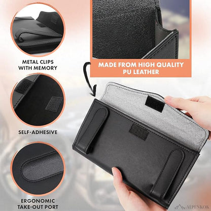Car Tissue Holder Visor, 9.1×4.7x1.5, PU Leather, Napkin Storage | Car Visor Tissue Holder; Ergonomic Take-Out Port, Universal Fit, Refillable; Metal Clip Mount, Quick Install - Image 3