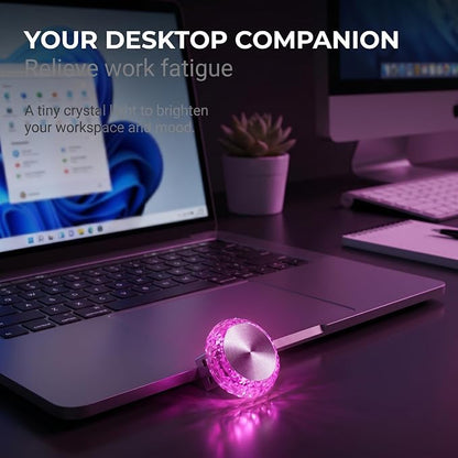 Car Interior USB LED Atmosphere Lamp, Car Crystal Mini Decoration Night Light, Plug-in USB Ambient Lights, Universal for Most Cars (Purple) - Image 4
