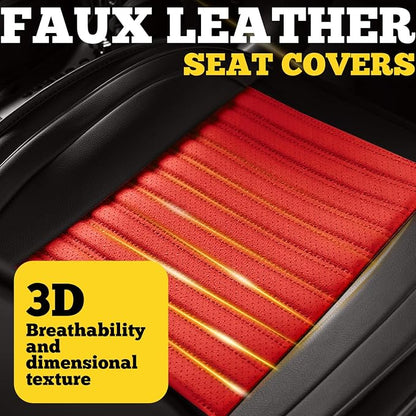 Car Seat Covers Full Set, Faux Nappa Leather, for Sedans and SUVs | Full Set, Waterproof, Airbag Compatible - Image 7