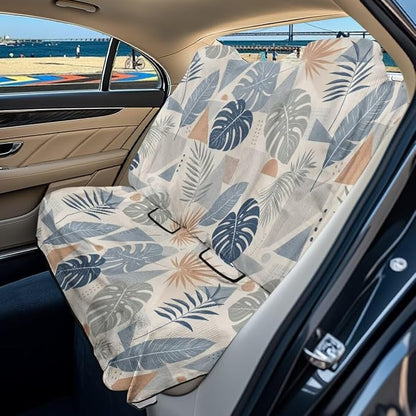 Tropical Monstera Leaf Geometric Print Back Seat Cover, Waterproof Bench Rear Seat Cover Universal Car Seat Cover Automotive Interior Covers for Sedans SUVs Vans Trucks by LACIYISON