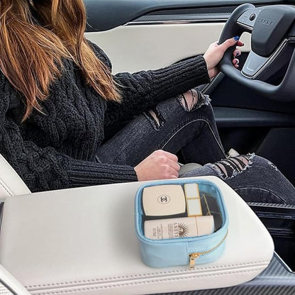 LETGO Small Clear Makeup Bag for Purse Small Cosmetic Bag Travel Size Toiletry Bags Cute Travel Makeup Bag,Coin Purse,Car Asscessories Organizer Storage Travel Essentials for Women Girls(Clear-Blue) - Image 4