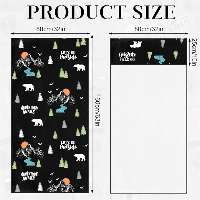 2 Pack Car Seat Towel Covers with Storage Bag, Multifunctional Camping Towel for Gym Outdoor Sport, Picnic, Beach, Pet Dog Travel,Non-Slip Washable Car Seat Protector (Adventure) - Image 5