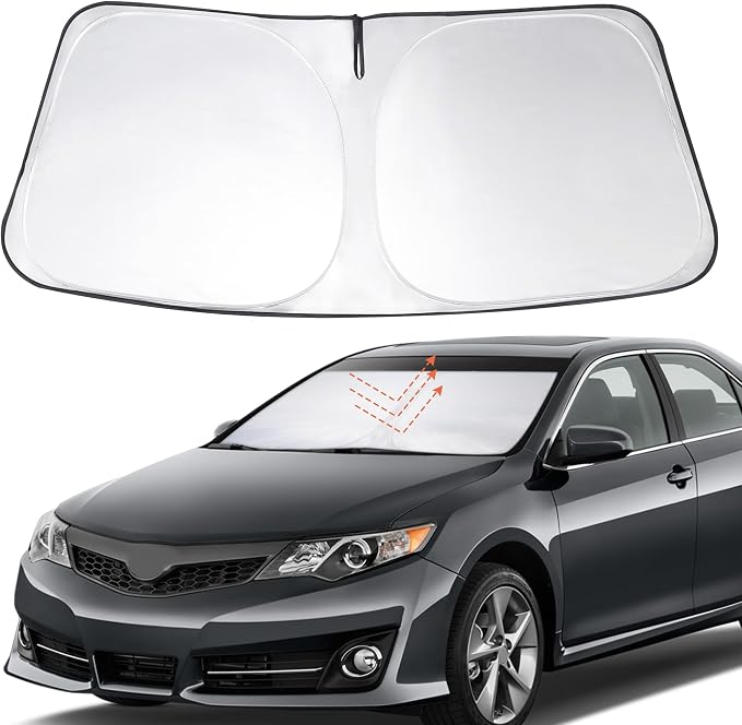 Windshield Sun Shade Sunshade for 2012-2016 2017 Toyota Camry | Full covered for windshield, Foldable & Durable, Block UV Rays, Reduce Heat, Easy to install, Keeps Car Cooler by LHFLIVE
