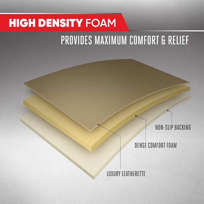 Motor Trend Seat Covers for Cars Trucks SUV, Faux Leather Beige Padded Seat Covers with Storage Pockets, Premium Interior Car Seat Cover, 2 x Front Seat Covers - Image 5
