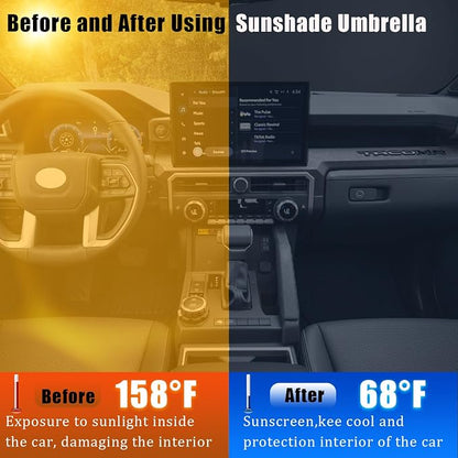 JDDRY Front Windshield Sun Shade with Pull Cord, Umbrella Sun Shade for Windshield, 2024 Car Umbrella Front Sun Shades Cover for Pickup/Large SUV/Truck/Minivan (150x82cm) - Image 3