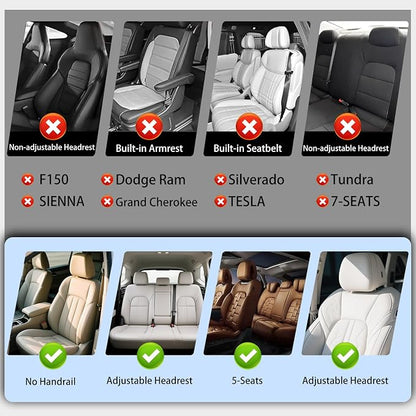 Full Coverage Leather Car Seat Covers for Cars,SUVs and Pick-up Trucks,Car Seat Protector,Automotive Seat Covers,Car Seat Cushion,Beige Seat Cover,Front Seat Cover for 2 Seats - Image 2