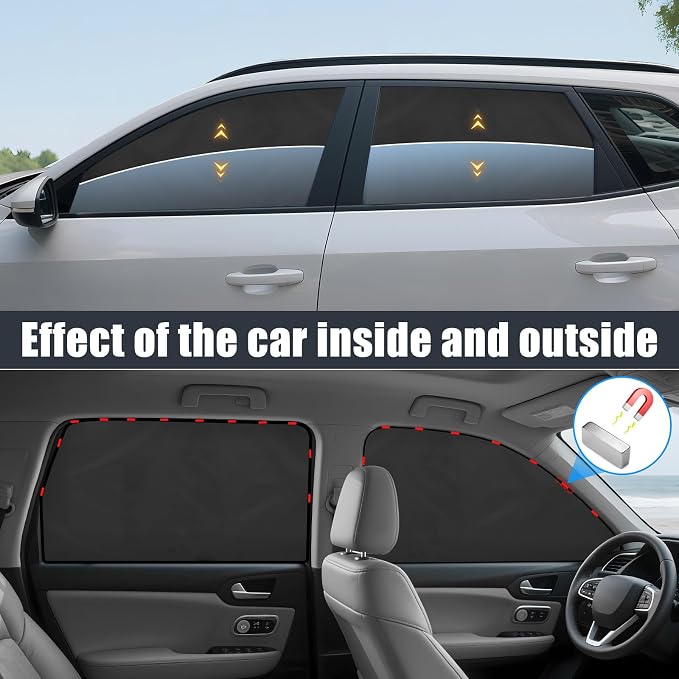 ZATOOTO Car Window Shades for Tucson 2021-2024,100% Block Light | 4 Pcs Magnetic Car Window Covers,Privacy Curtains,Side Window Sun Shade for Baby Breastfeeding, Sleeping, Camping - Image 5