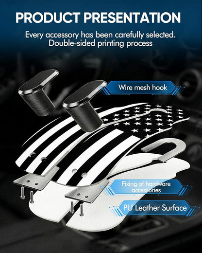 WOCOCN Purse Holder for Car, 2 Pack Heavy Duty Purse Hanger for Car, Flag | PU Leather Car Seat Hooks for Purses and Bags, Cute Floral Headrest Organizer for Handbags & Backpacks - Image 6