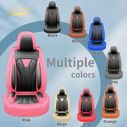 Fit Titan Car Seat Covers Premium Leather for Nissan Titan 2009-2023 2024. Waterproof， Breathable, Scratch-Resistant & All-Weather Seat Cushion Protector（Full Set,Pink&Black - Image 8