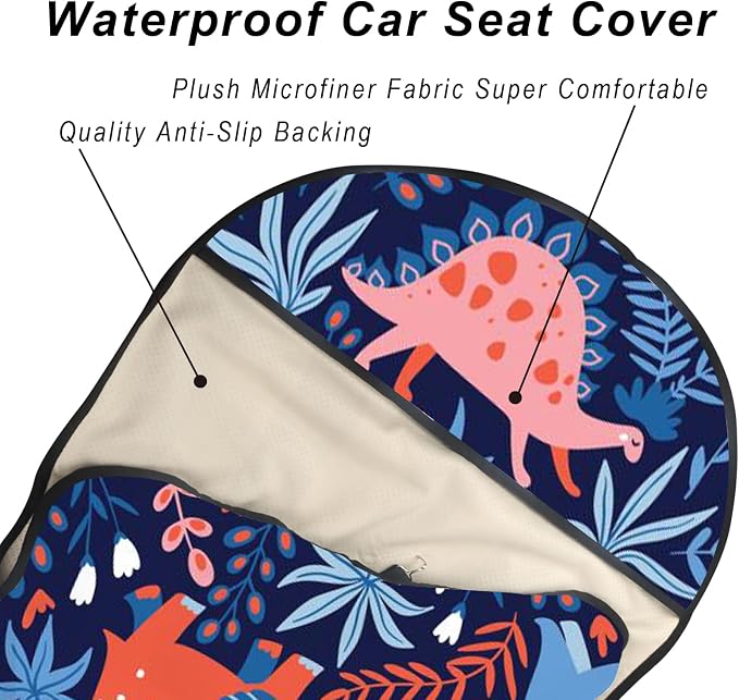 Car Seat Cover Protector Front Seats,for Gym Workout,Running,Swimming,Beach and Hiking,Waterproof Sweat Towel Bucket Seat Covers for Cars SUV Trucks (Dinosaur, 2Pcs) - Image 5