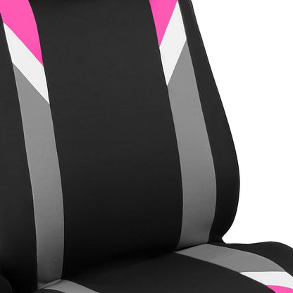 FH Group Premium Modernistic Flat Cloth Car Seat Covers – Universal Fit, Washable Seat Covers for SUV Sedan Van, Pink, Full Set - Image 3
