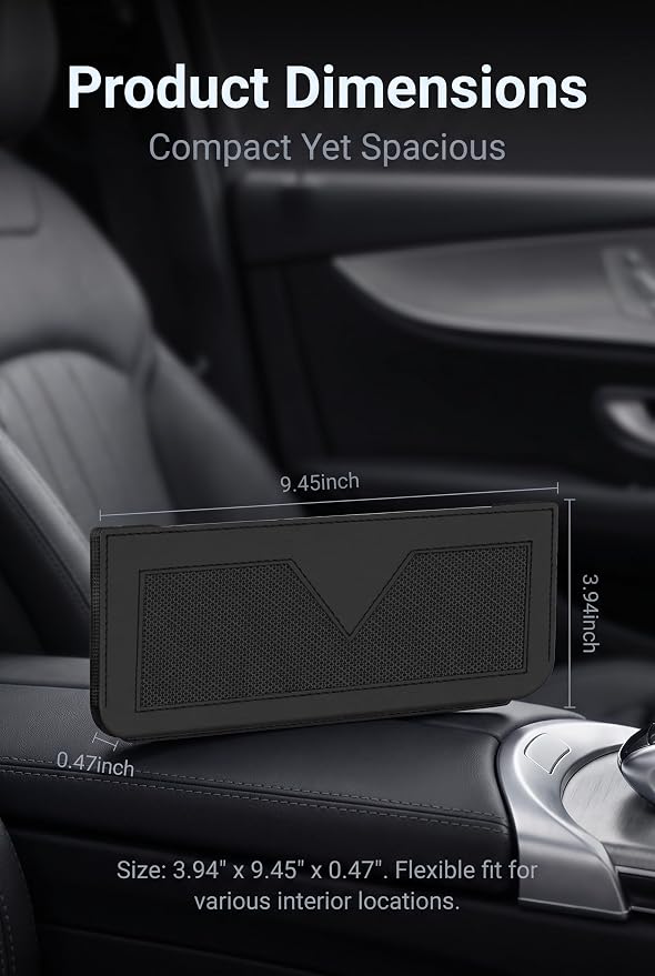 Car Storage Pocket, PU Leather Car Door Organizer for Console Seat Gap, Self Adhesive Small Car Pouch Organizer for Phone Keys Wallet Cards, Universal Vehicle Side Storage Bag (Black) - Image 2