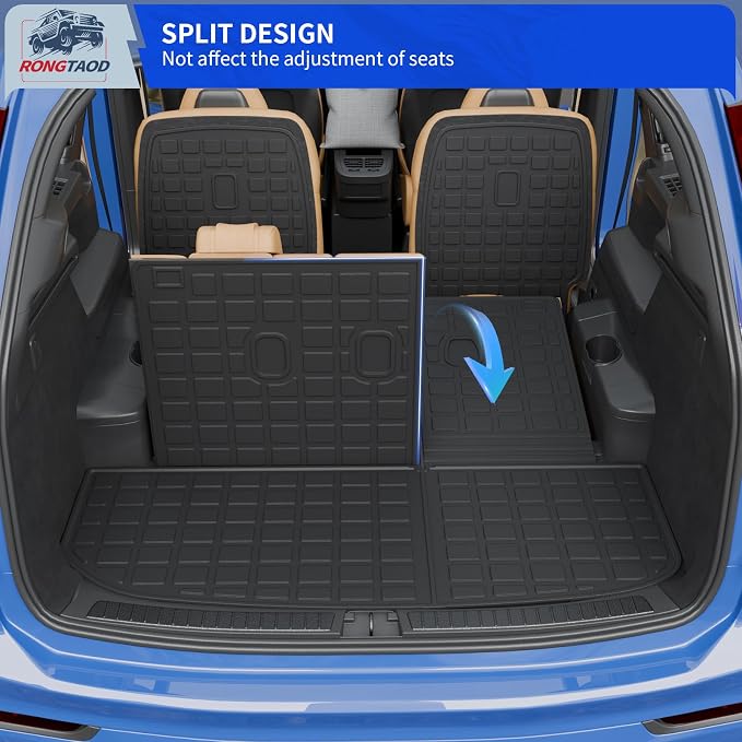 Rongtaod Floor Mats Set for 2020-2025 Hyundai Palisade 7 Seats | Cargo Mat Cargo Liner Trunk Mat 2nd&3rd Row Kick Mat TPE All Weather 2024 Palisade Accessories - Image 8