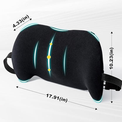 BYMECOST Lumbar Support Pillow for Car, Memory Foam Car Back Cushion | Car Seat Back Pillow for Driving, Adjustable Strap, Ergonomic Lower Back Support Pillow, Office Chairs and Wheelchairs - Image 2